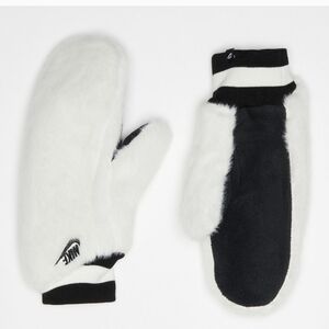 Nike White Faux Fur Mittens Size XS-S